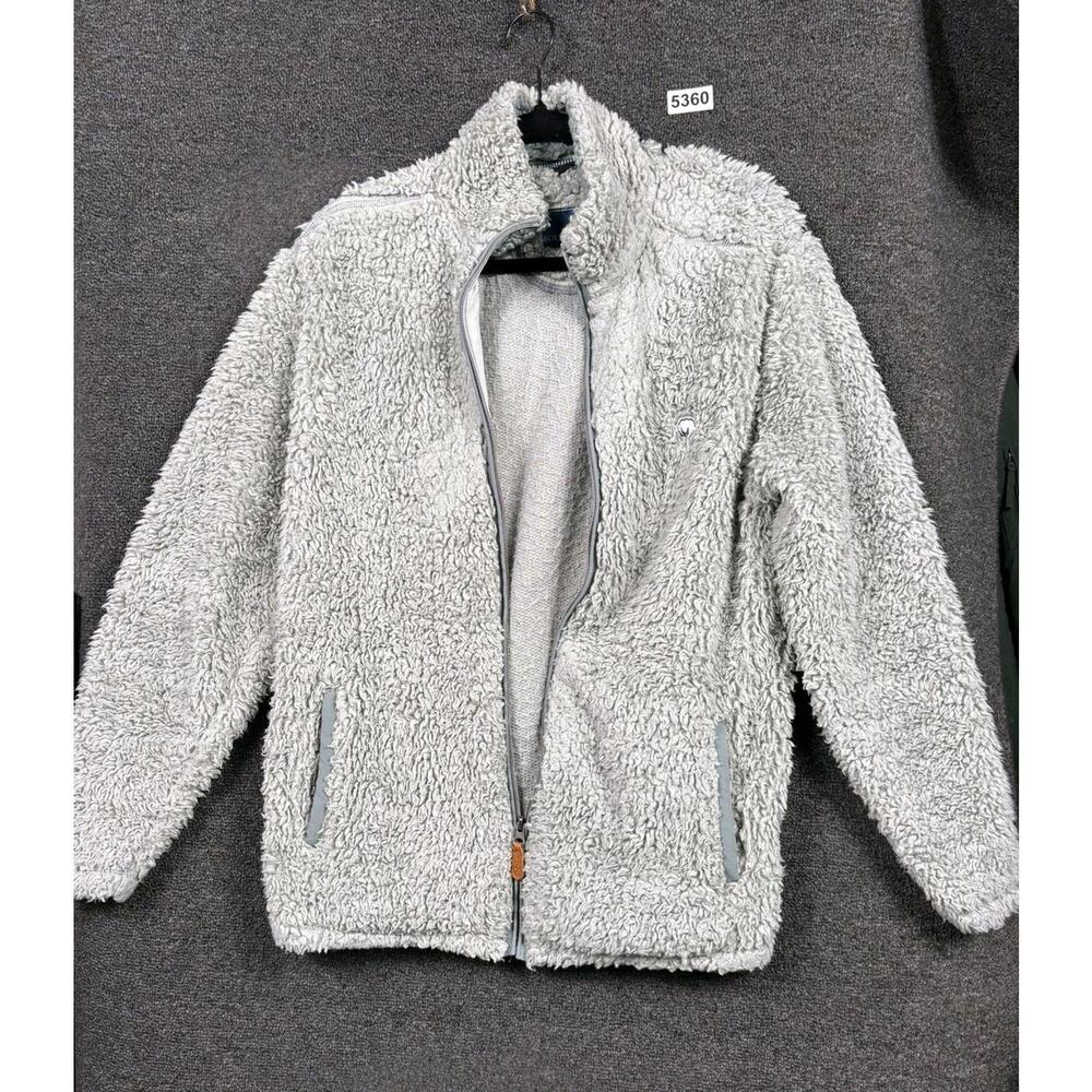 Southern Shirt Jacket Mens Small Gray Sherpa Fleece Full Zip Pockets Warm